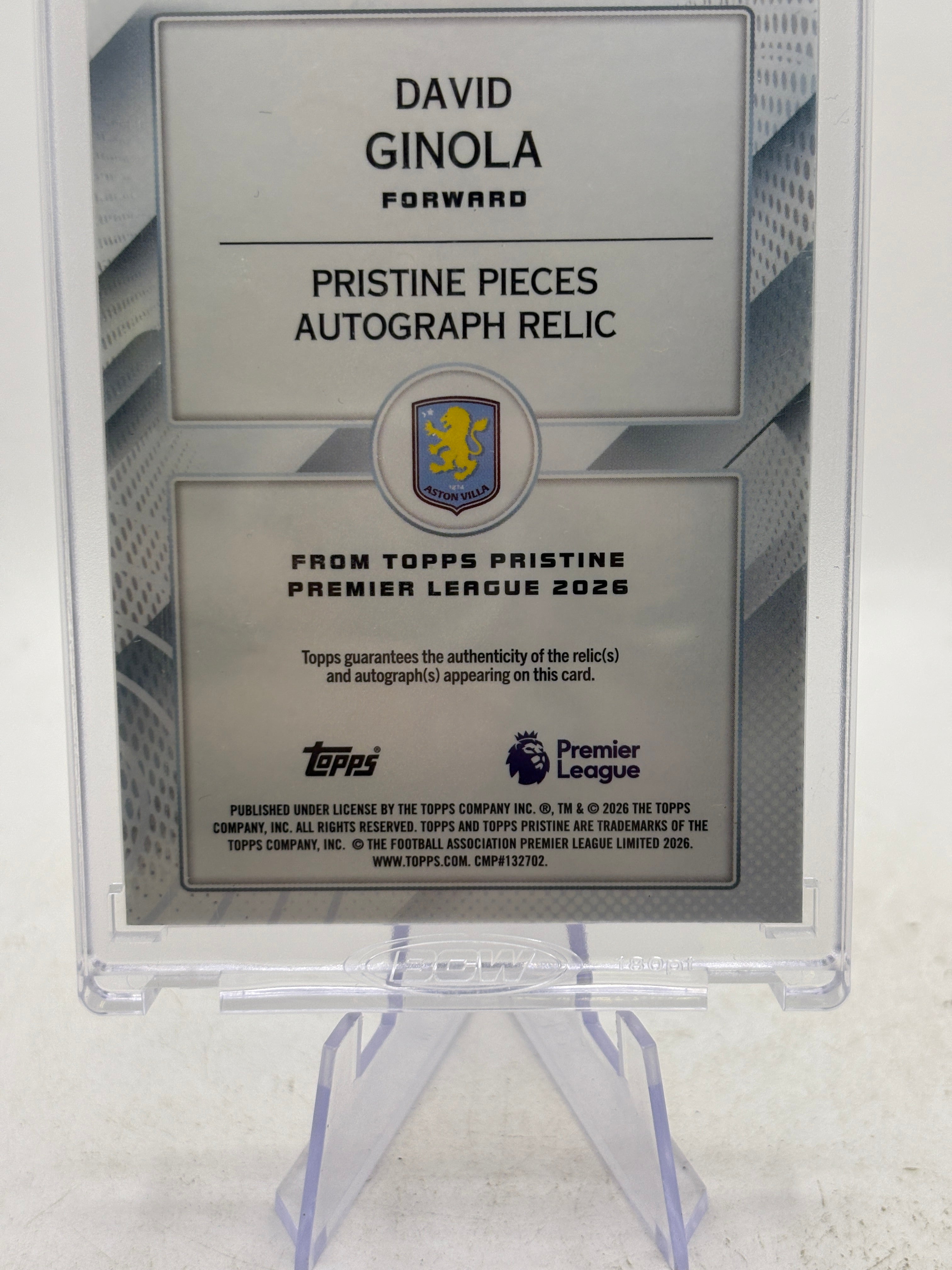 2026 Topps Pristine PL David Ginola Pristine Pieces Auto Relic PPAR-DG /99